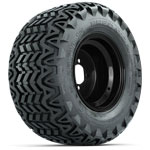 GTW Steel Black 10 in Wheels with 20x10-10 Predator All-Terrain Tires - Set of 4