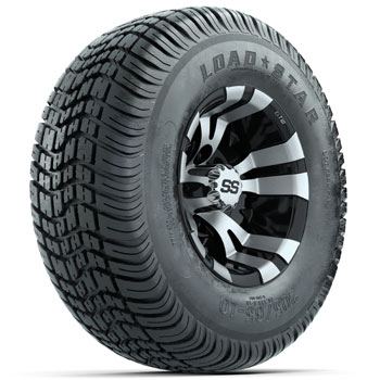 BuggiesUnlimited.com; GTW Vampire Machined/ Black 10 in Wheels with 205/ 65-10 Kenda Load Star Tires - Set of 4