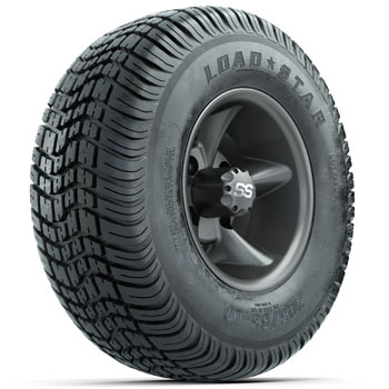BuggiesUnlimited.com; GTW Godfather Matte Grey 10 in Wheels with 205/ 65-10 Kenda Load Star Tires - Set of 4