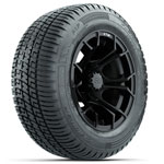 GTW Matte Black Spyder 12 in Wheels with 215/ 50-R12 Fusion S/ R Street Tires - Set of 4