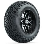 GTW Matte Machined/ Black Vortex 14 in Wheels with 23x10-14 GTW Predator All-Terrain Tires - Set of 4