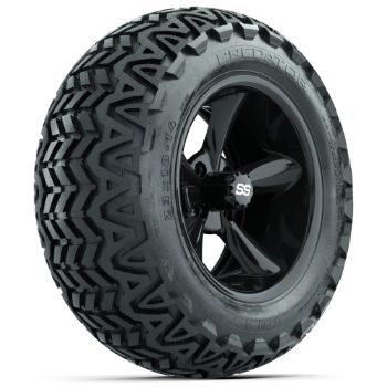 BuggiesUnlimited.com; GTW Black Godfather 14 in Wheels with 23x10-14 GTW Predator All-Terrain Tires - Set of 4