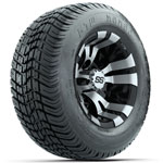 GTW Vampire Machined/ Black 10 in Wheels with 205/ 50-10 Mamba Street Tires - Set of 4