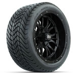 GTW Matte Black Diesel 14 in Wheels with 225/ 30-14 Mamba Street Tires - Set of 4