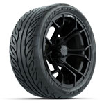 GTW Matte Black Spyder 14 in Wheels with 205/ 40-R14 Fusion GTR Street Tires - Set of 4