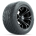 GTW Machined/ Black Spyder 14 in Wheels with 255/ 45-R14 Fusion GTR Street Tires - Set of 4