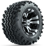 GTW Vampire Machined/ Black 10 in Wheels with 18x9.5-10 Sahara Classic All-Terrain Tires - Set of 4