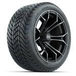 GTW Matte Machined/ Gray Spyder 14 in Wheels with 225/ 30-14 Mamba Street Tires - Set of 4