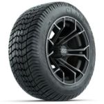 GTW Matte Machined/ Gray Spyder 12 in Wheels with 215/ 40-12 Excel Classic Street Tires - Set of 4