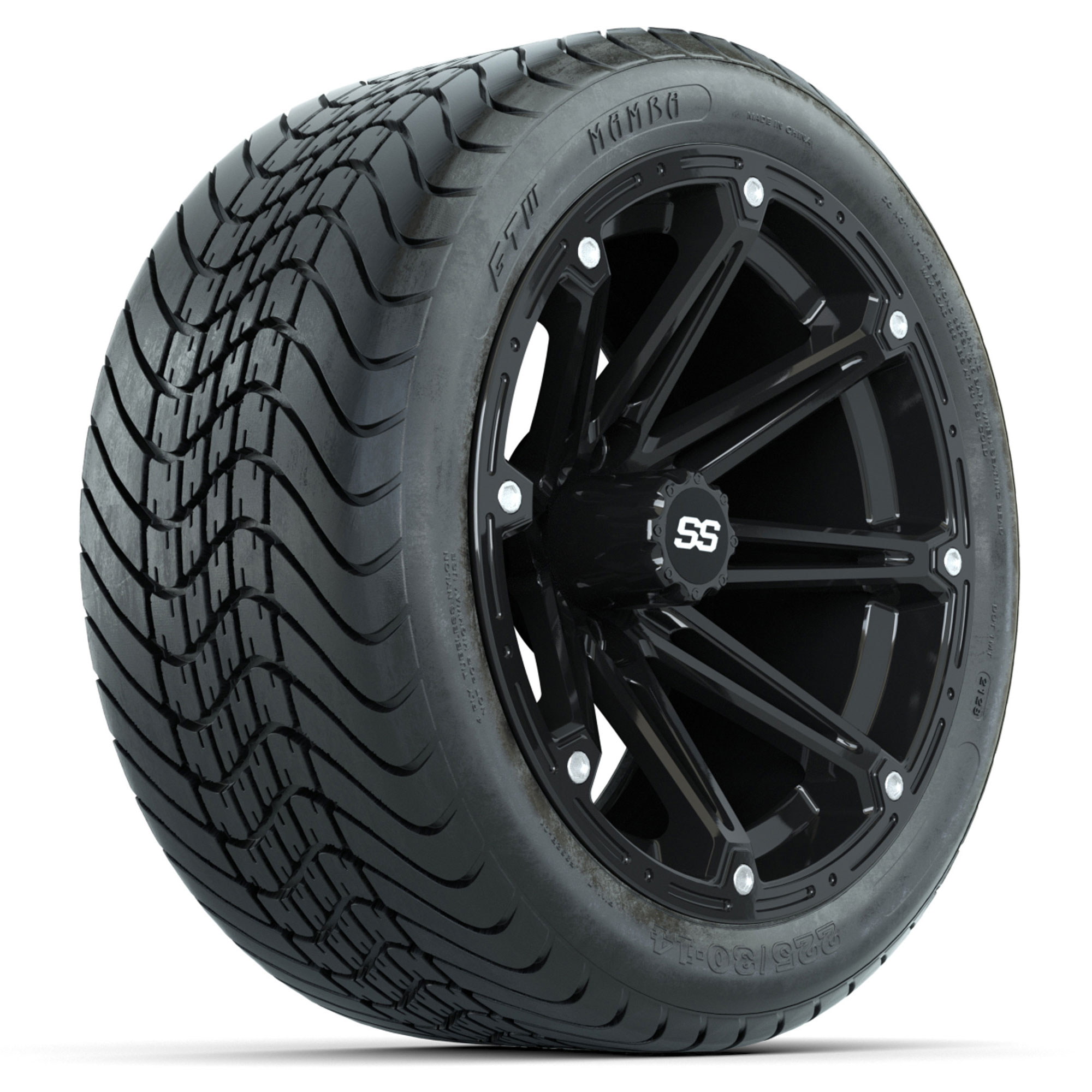 GTW Black Element 14 in Wheels with 225/3014 Mamba Street Tires Set of 4