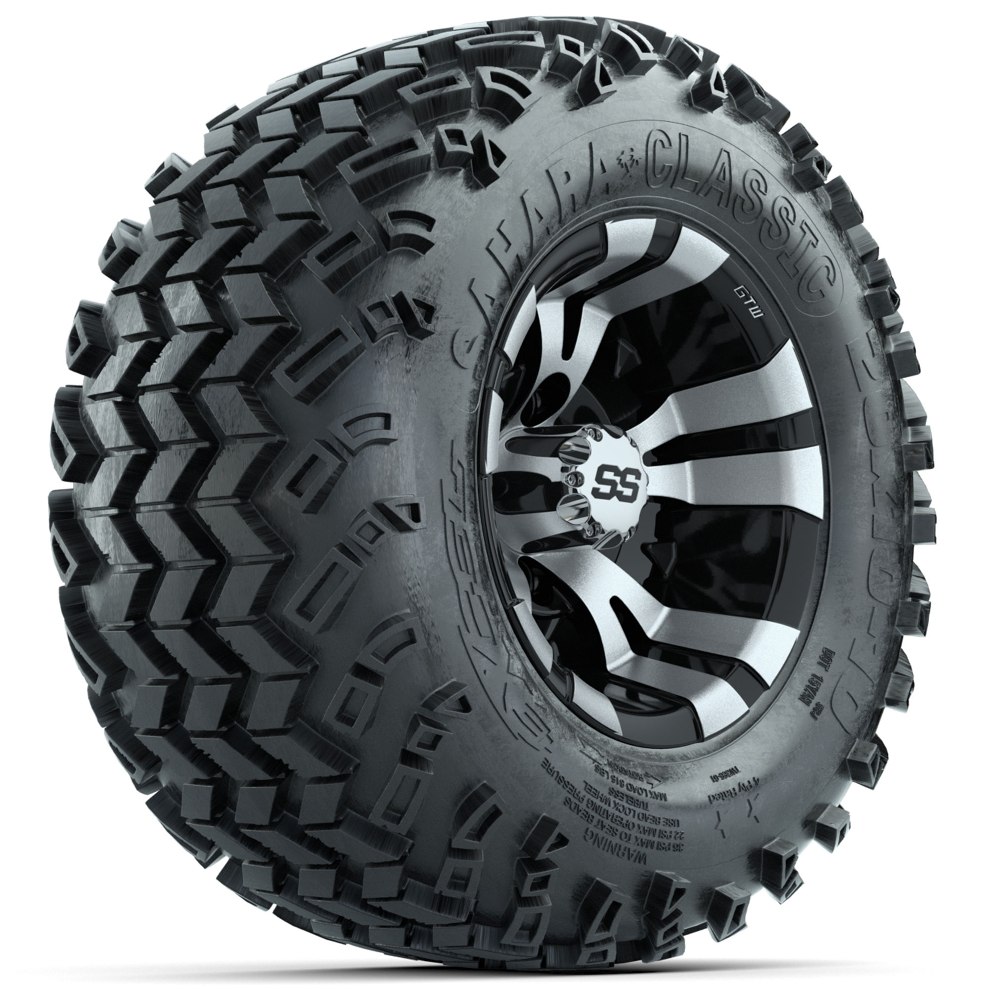 GTW Vampire Machined/Black 10 in Wheels with 20x1010 Sahara Classic