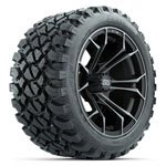 GTW Matte Machined/ Gray Spyder 14 in Wheels with 23x10-14 Nomad All-Terrain Tires - Set of 4