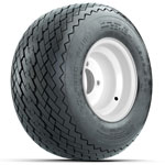 White Steel 8 in Wheels with 6-Ply 18 in Golf Pro Plus Sawtooth Tires - Set of 4