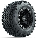 GTW Specter Matte Black 10 in Wheels with 18x9.5-10 Sahara Classic All-Terrain Tires - Set of 4