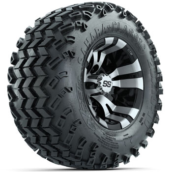 BuggiesUnlimited.com; GTW Storm Trooper Machined/ Black 10 in Wheels with 20 in Sahara Classic All Terrain Tires - Set of 4