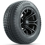 GTW Matte Machined/ Gray Spyder 12 in Wheels with 215/ 50-R12 Fusion S/ R Street Tires - Set of 4