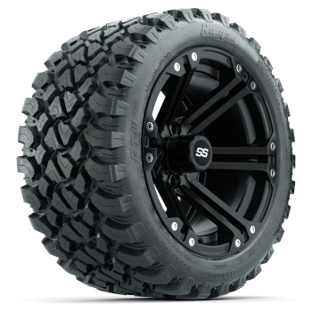 BuggiesUnlimited.com; GTW Specter Matte Black 14 in Wheels with 23 in Nomad All-Terrain Tires - Set of 4