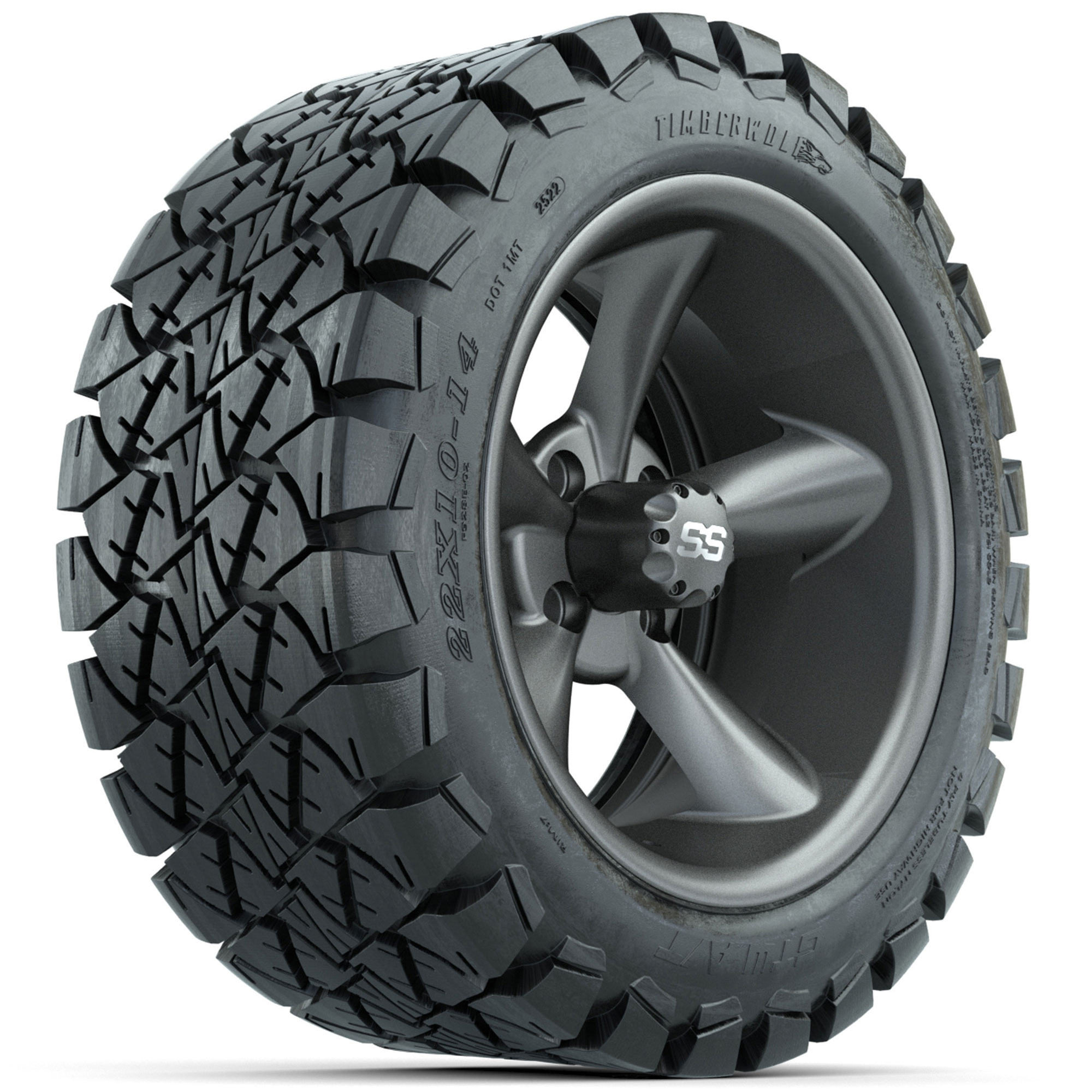 GTW Matte Gray Godfather 14 in Wheels with 22x1014 Timberwolf All