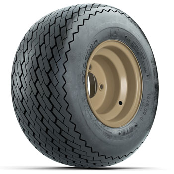 BuggiesUnlimited.com; Stone Steel 8 in Wheels with 18 in GTW Topspin Sawtooth Tires - Set of 4