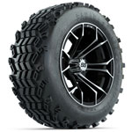 GTW Machined/ Black Spyder 14 in Wheels with 23x10-14 Sahara Classic All-Terrain Tires - Set of 4