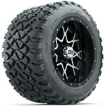 GTW Matte Machined/ Black Vortex 12 in Wheels with 20x10-R12 Nomad All-Terrain Tires - Set of 4