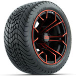 GTW Red/ Black Spyder 12 in Wheels with 215/ 35-12 Mamba Street Tires - Set of 4