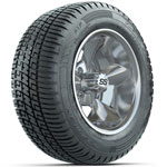 GTW Machined/ Black Godfather 12 in Wheels with 215/ 50-R12 Fusion S/ R Street Tires - Set of 4