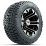 GTW Specter Machined/ Black 10 in Wheels with 205/ 50-10 Kenda Pro Tour Low-profile Tires - Set of 4