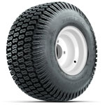 White Steel 8 in Wheels with 18 in GTW S-Tread Traction Tires - Set of 4