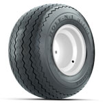 White Steel Offset 8 in Wheels with 18 in Kenda Hole-N-1 Tires - Set of 4