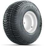 White Steel 8 in Wheels with 18 in Kenda Load Star Tires - Set of 4