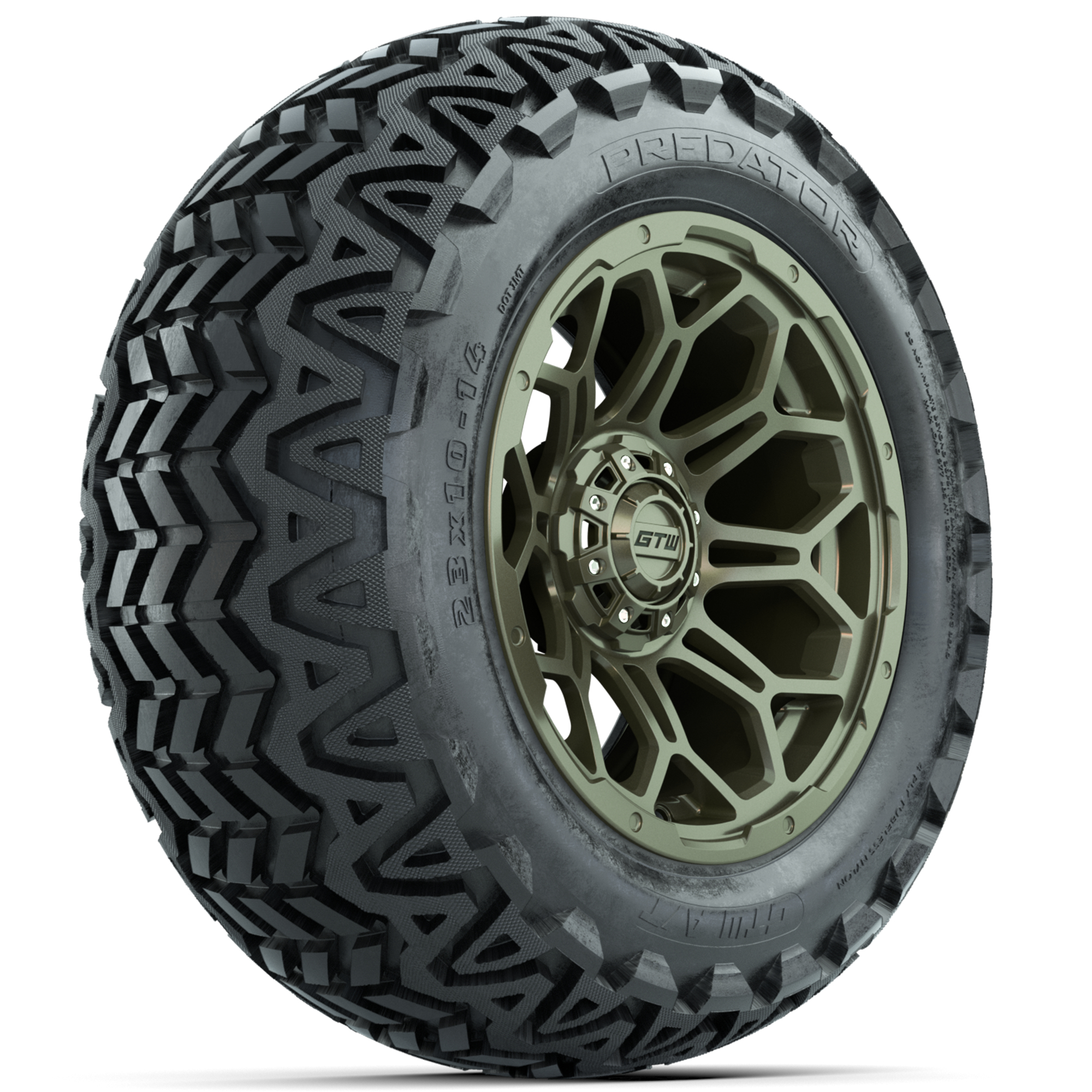 Set of 4 - 14 in GTW Matte Recon Green Bravo Wheels with 23x10-14 GTW ...