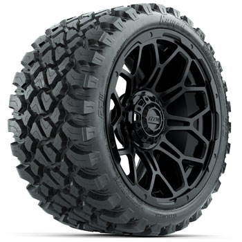 BuggiesUnlimited.com; GTW Bravo Matte Black 15 in Wheels with 23 in Nomad All Terrain Tires - Set of 4