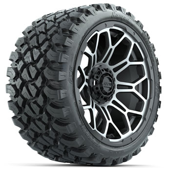 BuggiesUnlimited.com; GTW Bravo Matte Gray 15 in Wheels with 23 in Nomad All Terrain Tires - Set of 4