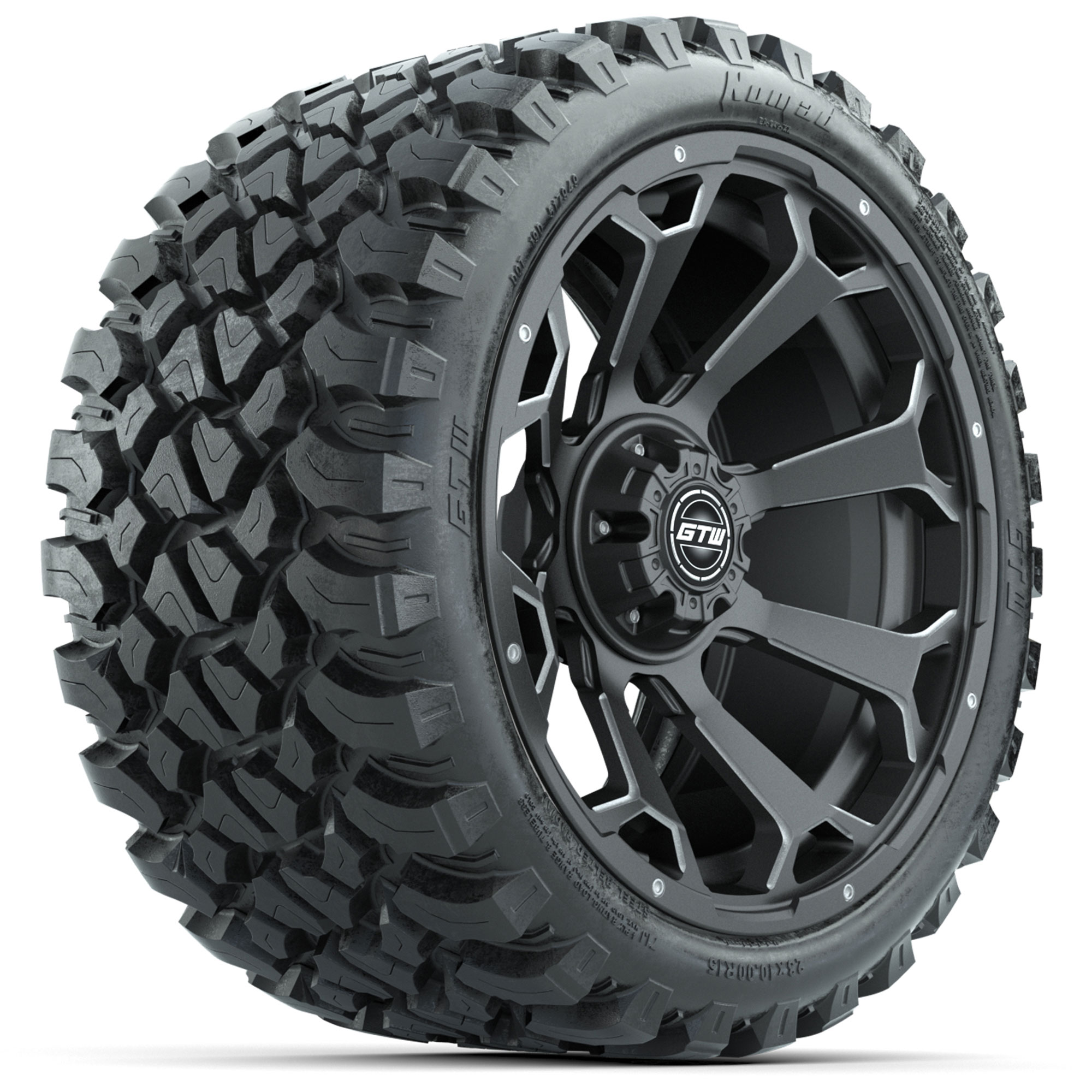 GTW Raven Matte Gray 15 in Wheels with 23 in Nomad All Terrain