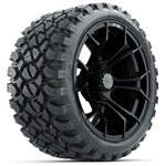 GTW Spyder Matte Black 15 in Wheels with 23 in Nomad All Terrain Tires - Set of 4