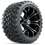 GTW Spyder Machined/ Black 15 in Wheels with 23 in Nomad All Terrain Tires