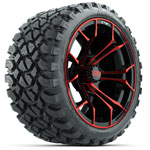 GTW Spyder Black/ Red 15 in Wheels with 23 in Nomad All Terrain Tires