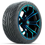 GTW Spyder Black/ Blue 15 in Wheels with Fusion GTR Lo-Pro Street Tires