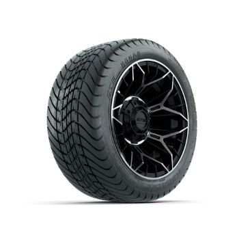 BuggiesUnlimited.com; GTW Stellar Machined & Black 12 in Wheels with 215/ 35-12 Mamba Street Tires - Set of 4