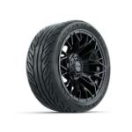 GTW Stellar Black 14 in Wheels with 205/ 40-R14 Fusion GTR Street Tires - Set of 4