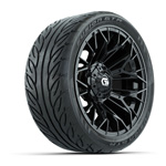 GTW Stellar Black 14 in Wheels with 205/ 40-R14 Fusion GTR Street Tires - Set of 4