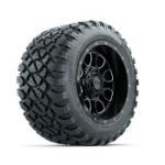 GTW Volt Machined & Black 12 in Wheels with 22x11-R12 Nomad All-Terrain Tires - Set of 4