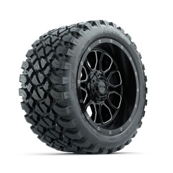 BuggiesUnlimited.com; GTW Volt Machined & Black 14 in Wheels with 23x10-R14 Nomad All-Terrain Tires - Set of 4