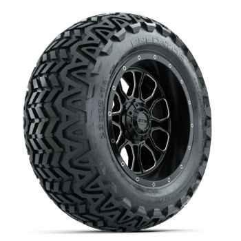 BuggiesUnlimited.com; GTW Volt Machined & Black 14 in Wheels with 23x10-14 Predator All-Terrain Tires - Set of 4