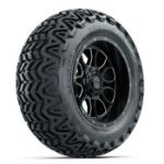 GTW Volt Machined & Black 14 in Wheels with 23x10-14 Predator All-Terrain Tires - Set of 4