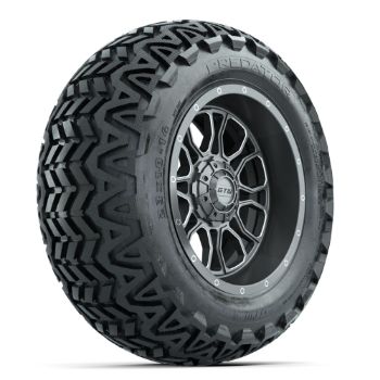 BuggiesUnlimited.com; GTW Volt Gunmetal 14 in Wheels with 23x10-14 Predator All-Terrain Tires - Set of 4
