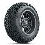 GTW Volt Gunmetal 14 in Wheels with 23x10-14 Predator All-Terrain Tires - Set of 4