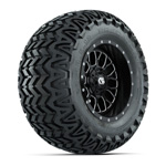 GTW Helix Machined & Black 12 in Wheels with 23x10.5-12 Predator All-Terrain Tires - Set of 4