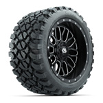 GTW Helix Machined & Black 14 in Wheels with 23x10-R14 Nomad All-Terrain Tires - Set of 4